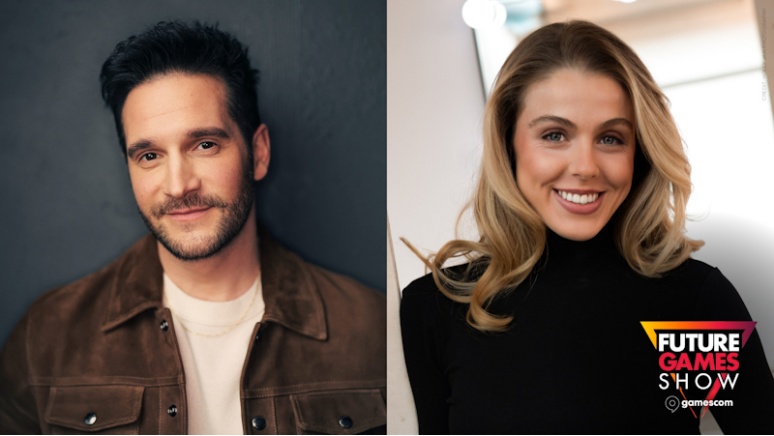 主持人 Nick Apostolides（左）与 Angela Sant’Albano（右）