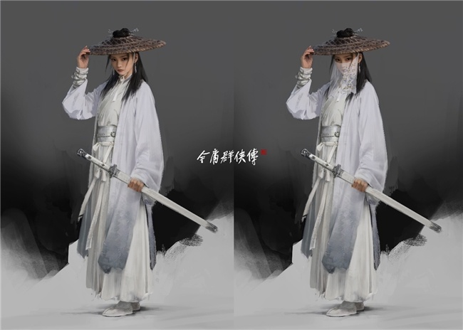 (游戏角色任盈盈设定图,游戏开发中不代表游戏最终品质)